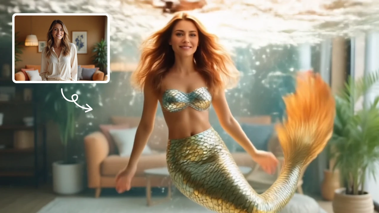 AI Mermaid Transformation AI Video Tool